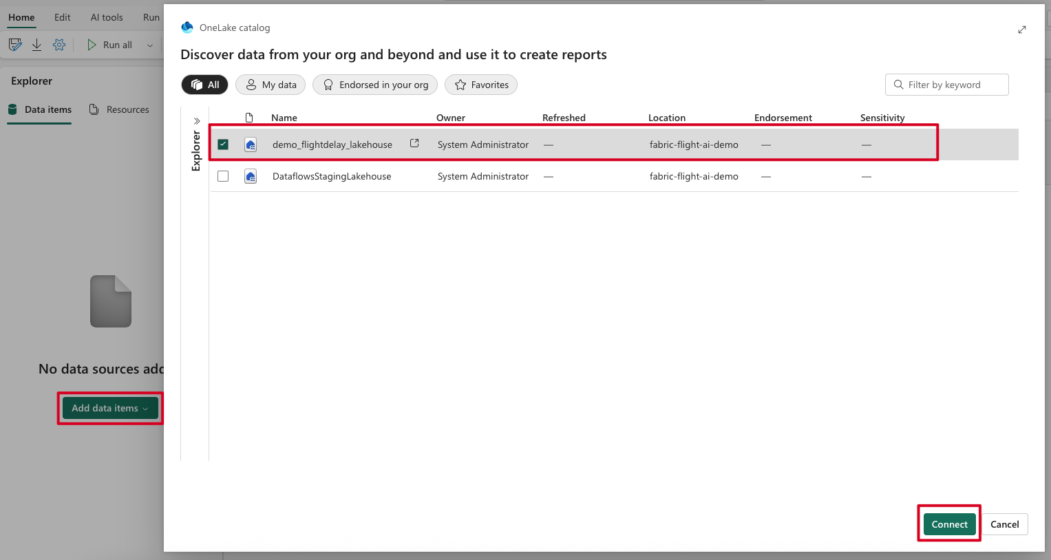 Connect to Lakehouse